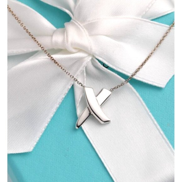 Tiffany & Co. Jewelry - Tiffany & Co. Necklace Paloma Picasso X Kiss Sterling Silver Necklace 16" Chain